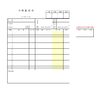 구매품의서 (2) 구매품의서 (2)
